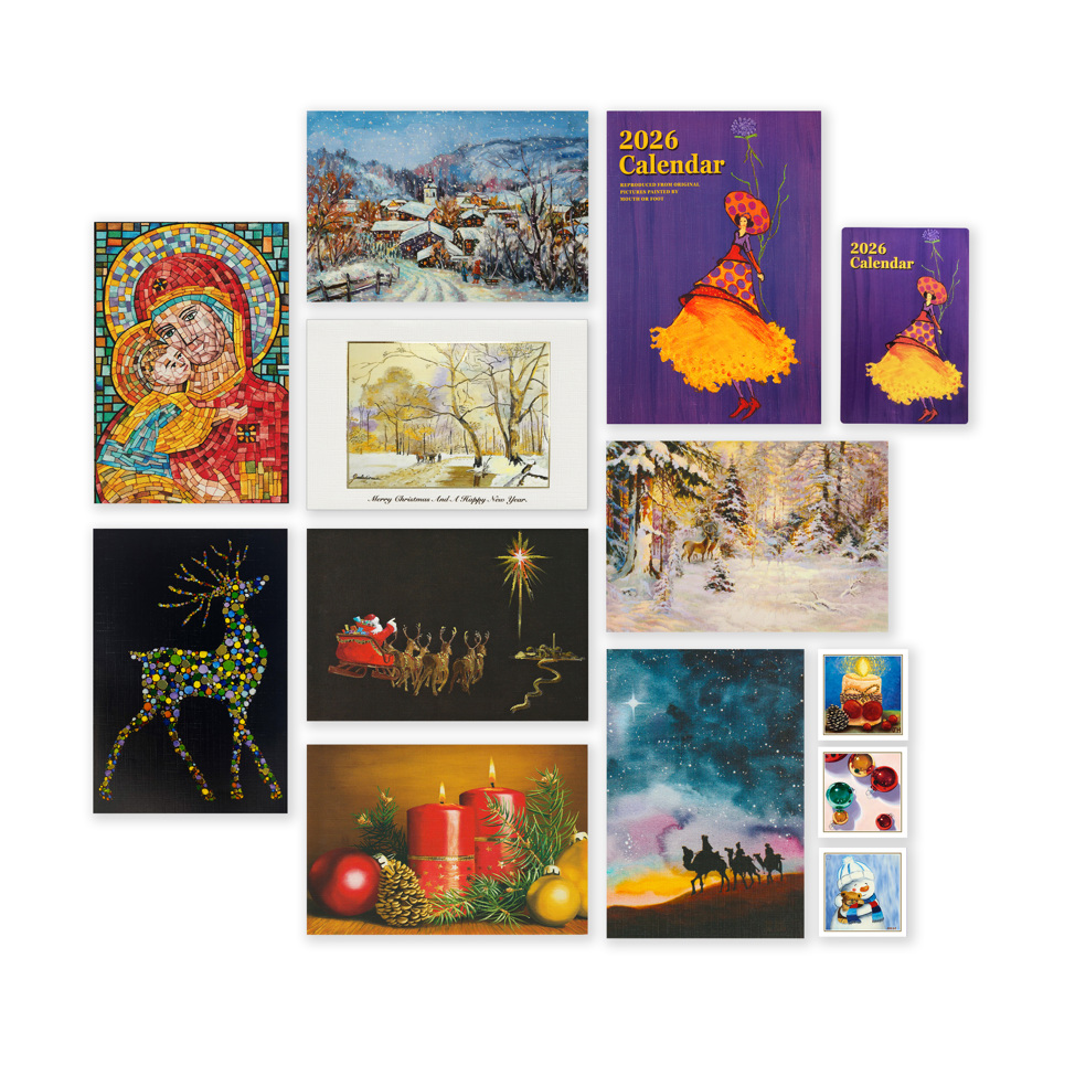 2025 Set Of 8 Christmas Cards & 2026 Calendar Set