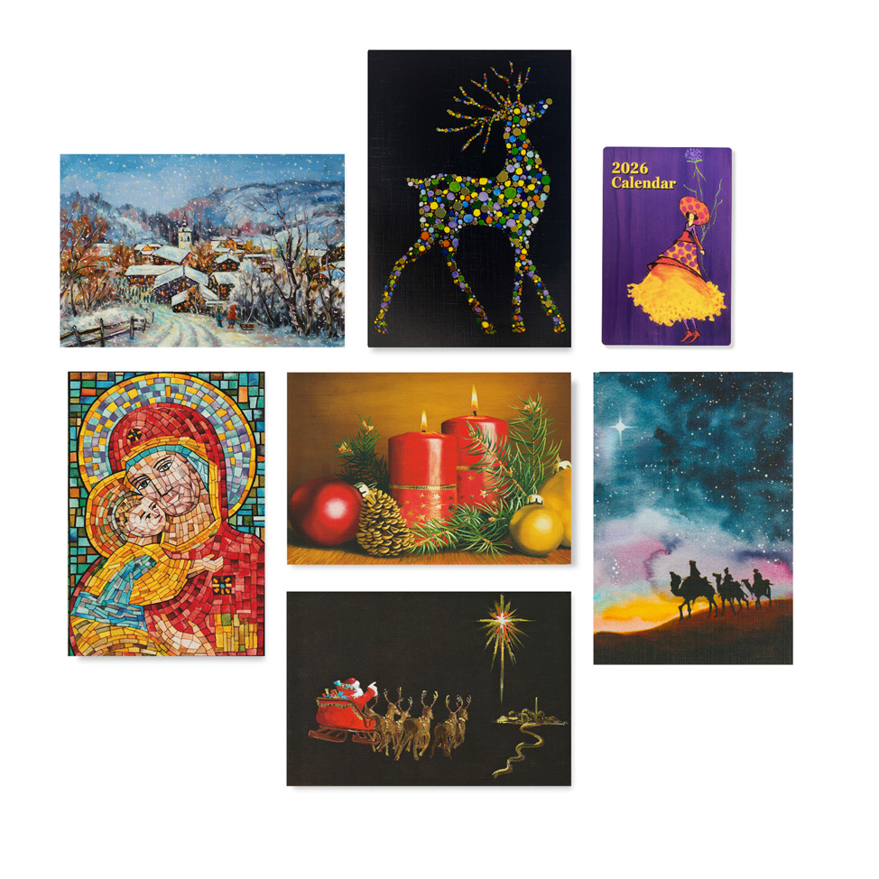 2025 Set 6 Christmas Cards Pocket Calendar